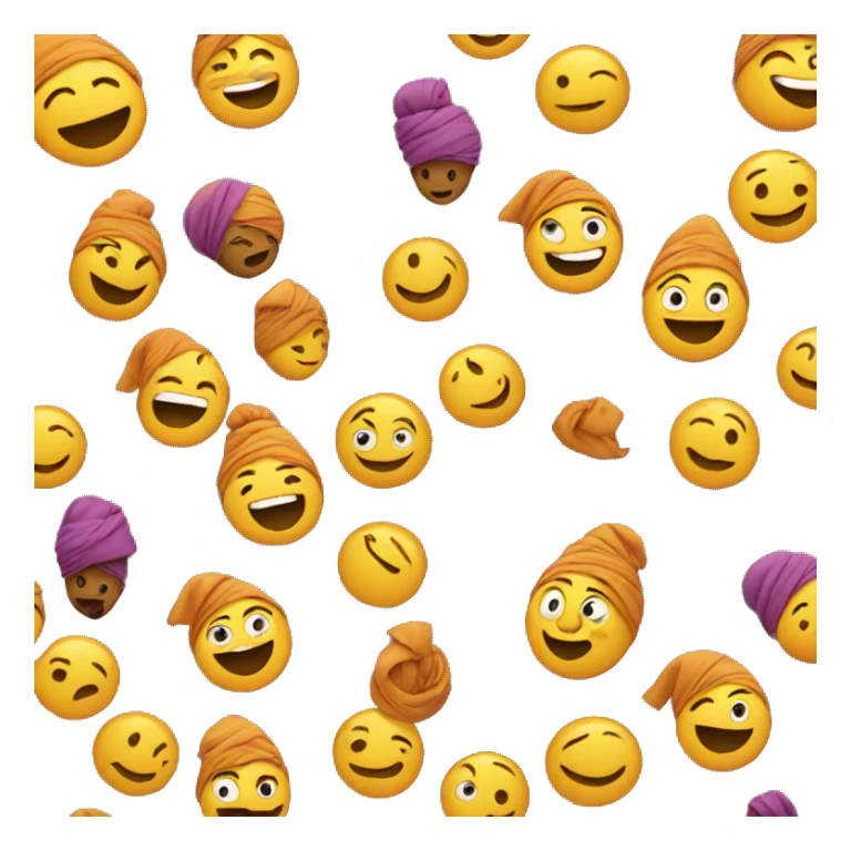Happy emoji face but with a turban sticker