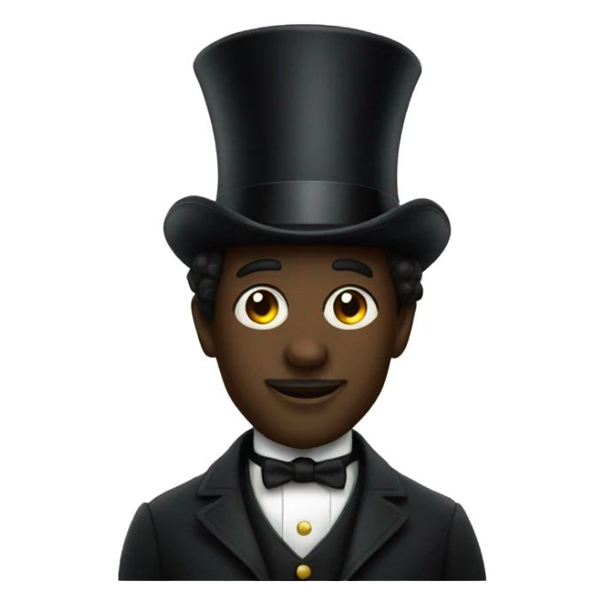 british black man with a tophat and monocle sticker
