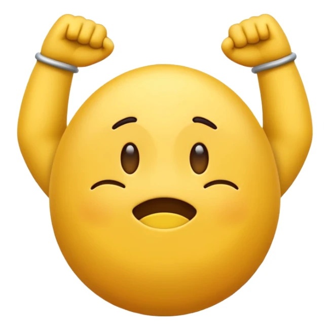 make a yellow simple emoji of flexing back  sticker