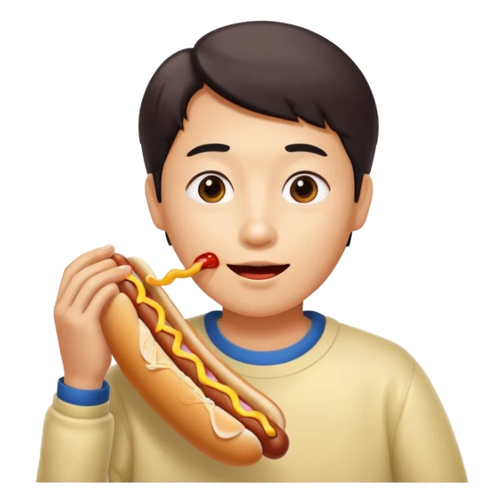 Asian eating dog anima sticker