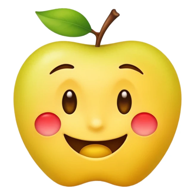 winking, mischievous emoji with a suggestive shape, keeping it light and abstract, apple emoji style sticker