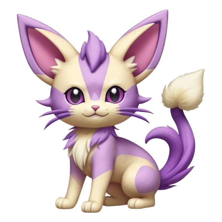 Meowth-Espeon-Skitty-Pokémon-Fakémon-hybrid-creature (full body) sticker