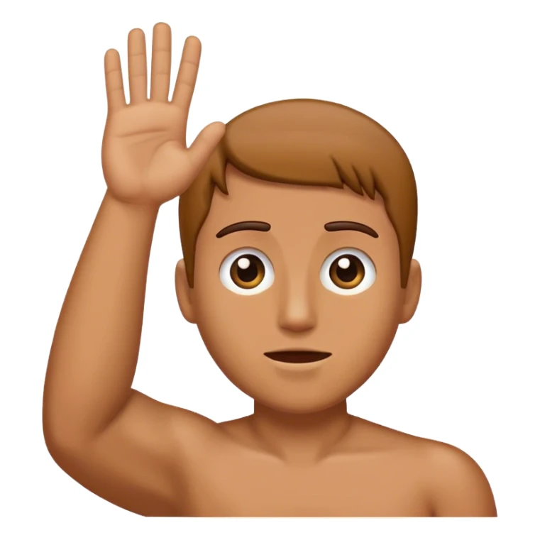 raise your hand as if to say I don't know sticker