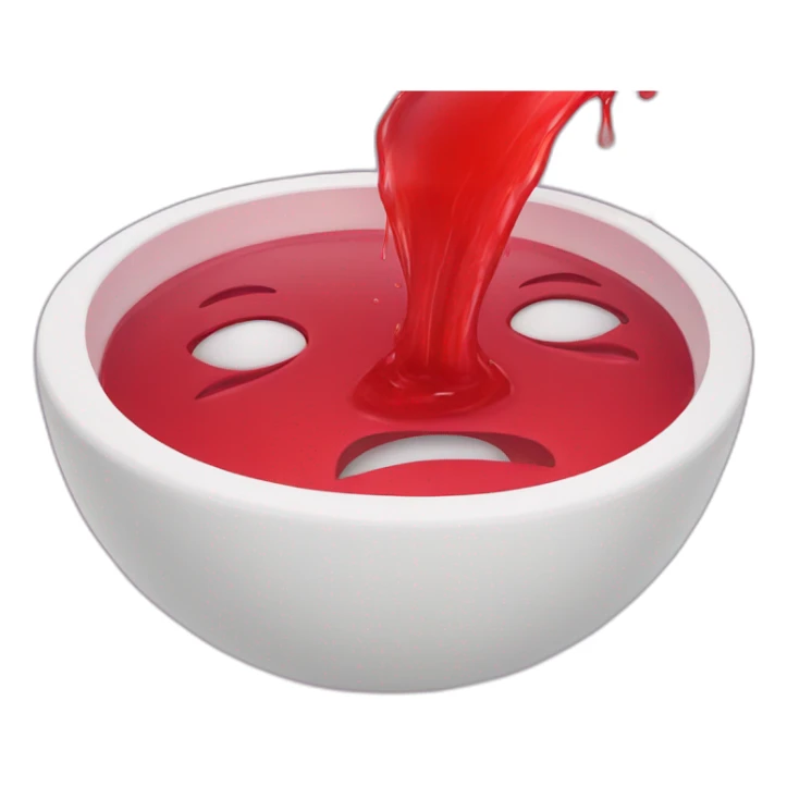 Face crying in a pool of red juice sticker