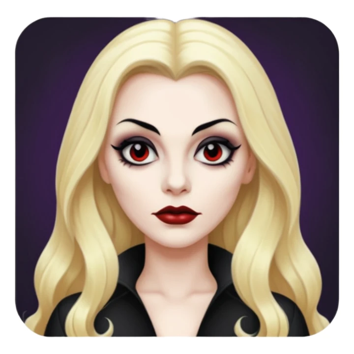 Vampira with long blonde hair sticker
