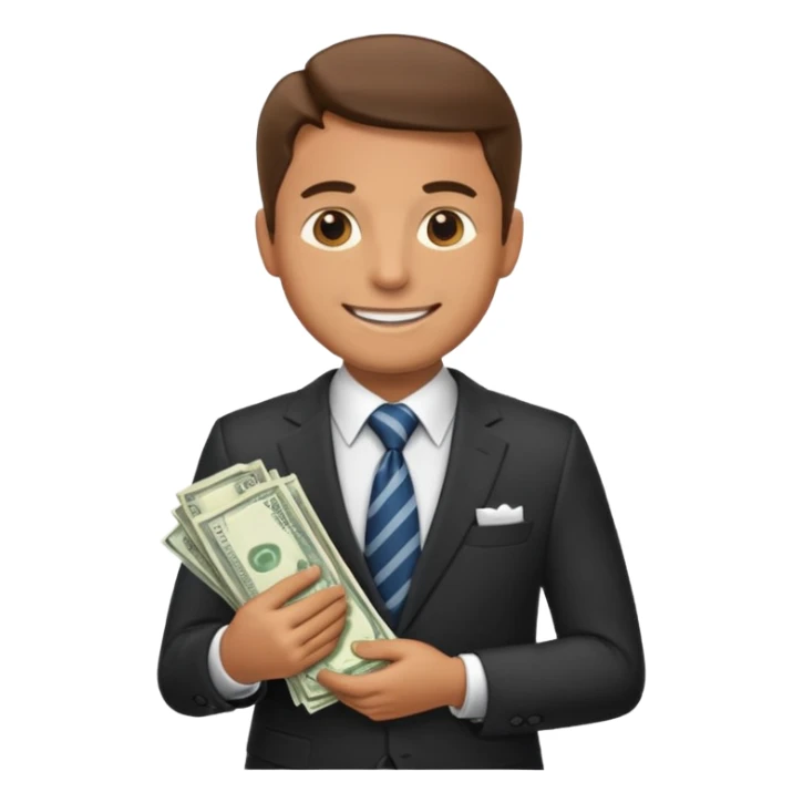 public official/politician/bureaucrat holding money sticker