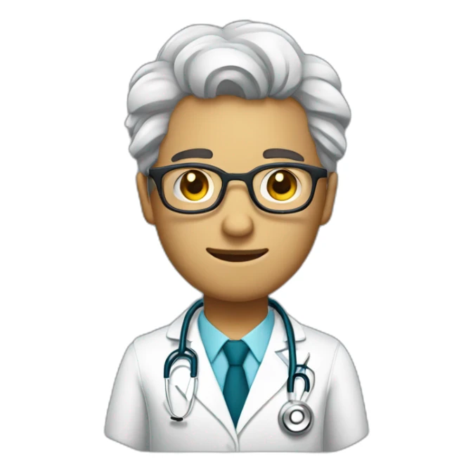 DOCTOR CON LENTES, DE TEZ OSCURA Y CABELLO LAZIO sticker