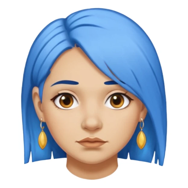 venice gondolier woman fat earring wearing blue hair face sticker