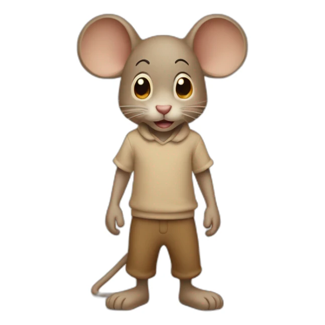 Jerry Mouse Cartoon beige brown colour full body sticker