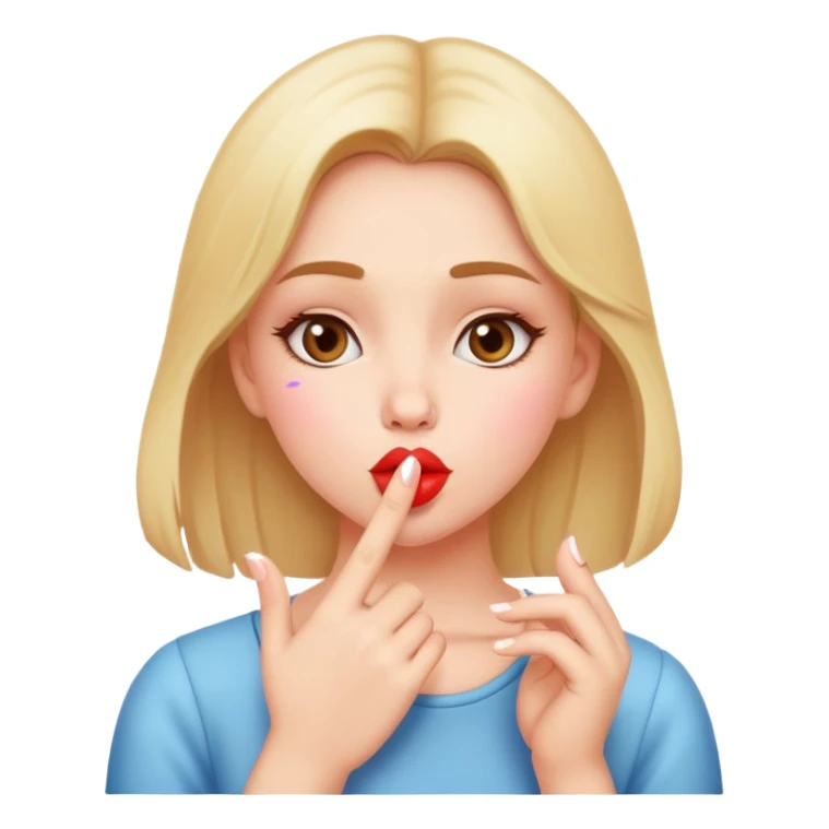 A girl blowing kisses sticker