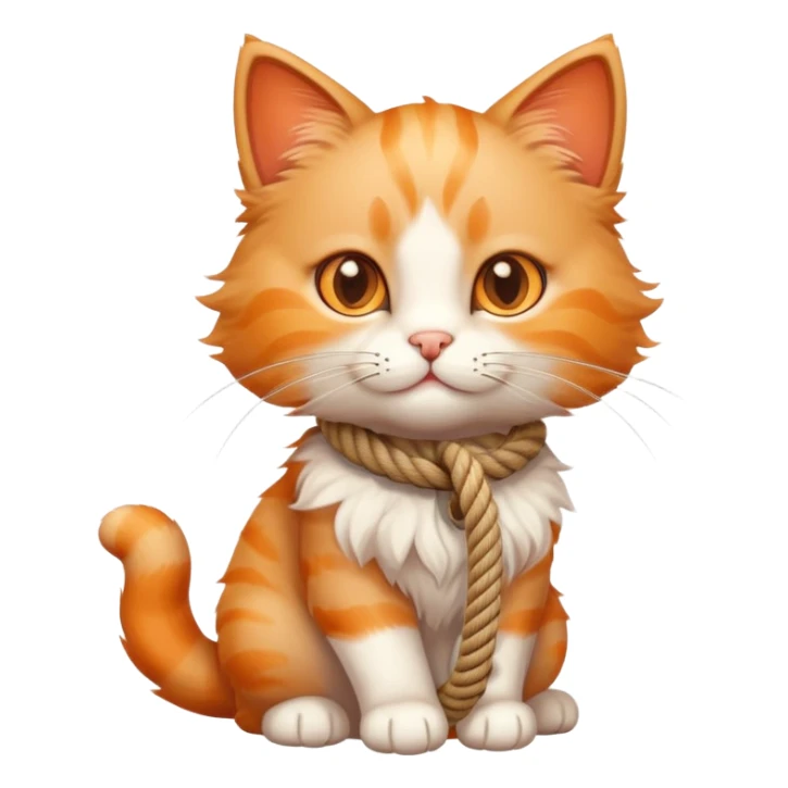 a cute cat holding rope in his hand sticker
