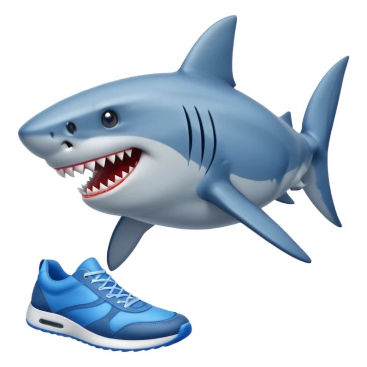 Shark wich shoes blue sticker