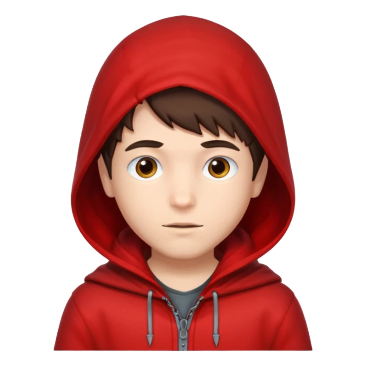brunete boy little red riding hood sticker
