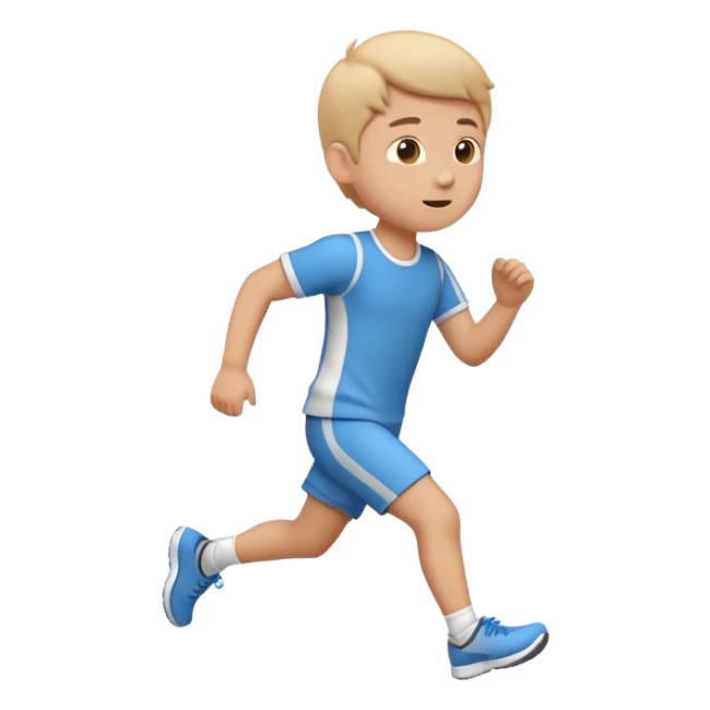 running boy emoji, side view,
cute emoji style, mobile game emoji,
soft 3D look, white outline sticker style,
no background sticker
