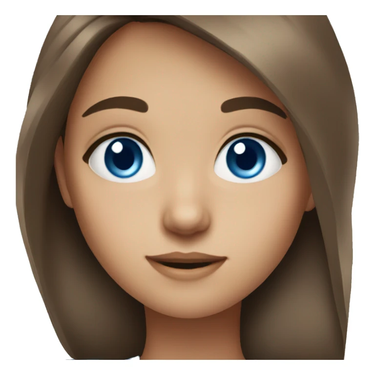 brown hair blue eyes girl  sticker
