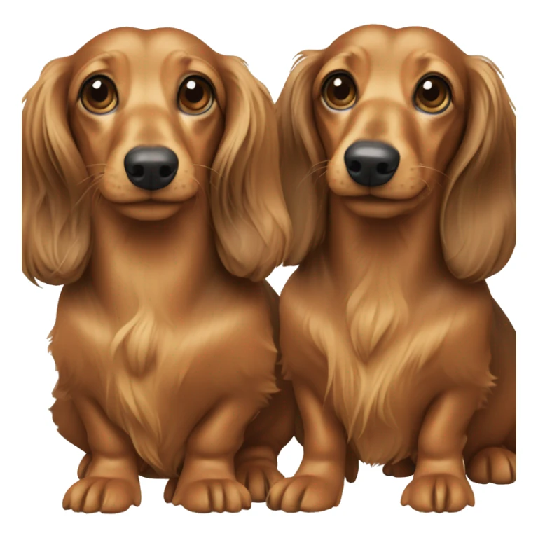 Two long hair dachshunds together  sticker