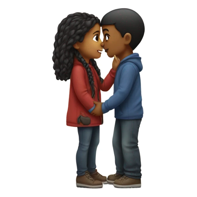 Girl and boy kissing on the lips sticker