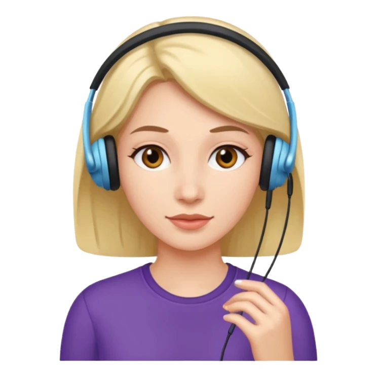 woman with ear buds sticker