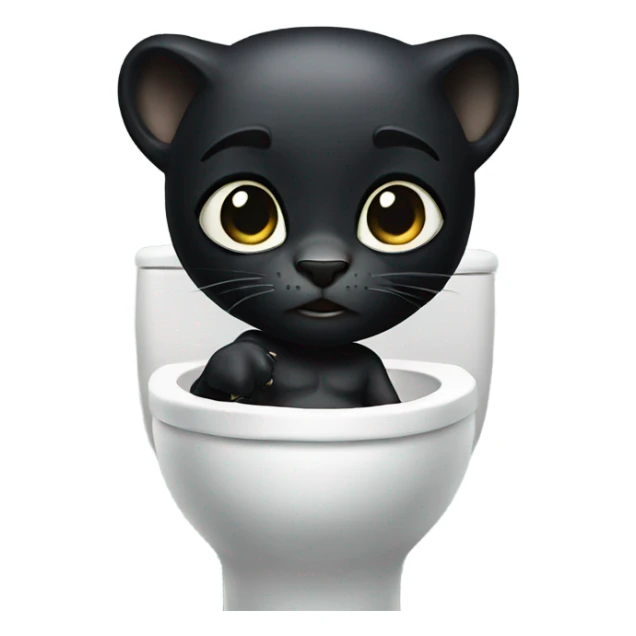 Black Panther in a toilet  sticker