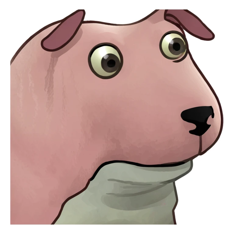 Pink Dog with no eyes  sticker