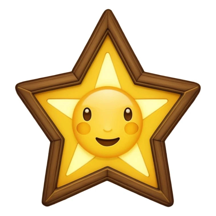 wooden wall picture frame of a star sticker