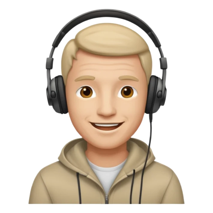 Happy man with headphones sticker