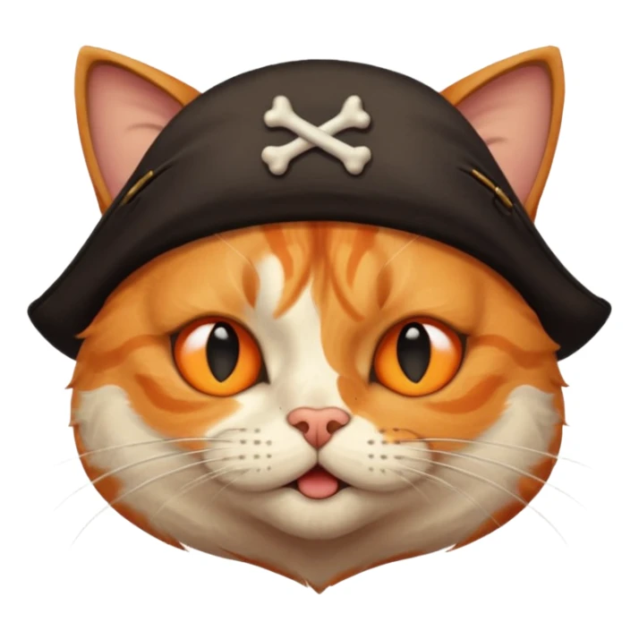 pirate cats with one eye closed with eyeband sticker