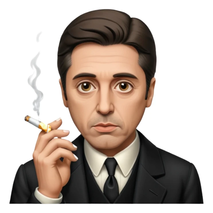 draw me brutal cold-blooded al pacino from godfather, who will smoke ciggarete sticker