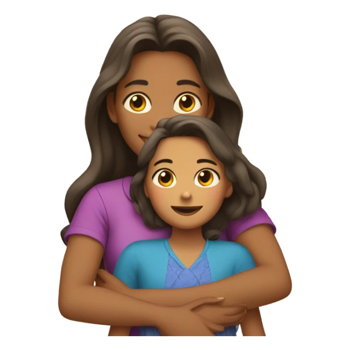 Mom hugging daughter  sticker