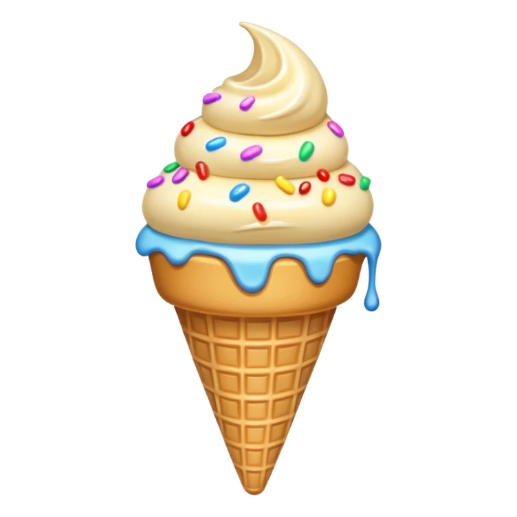 summer-themed emoji of an ice cream cone sticker