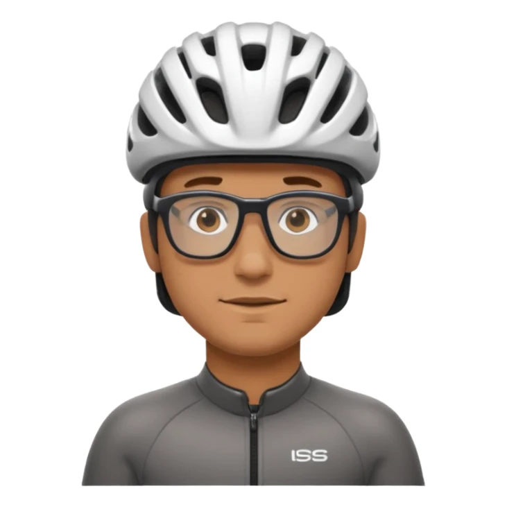 man wearing cycling helmet and glasses sticker