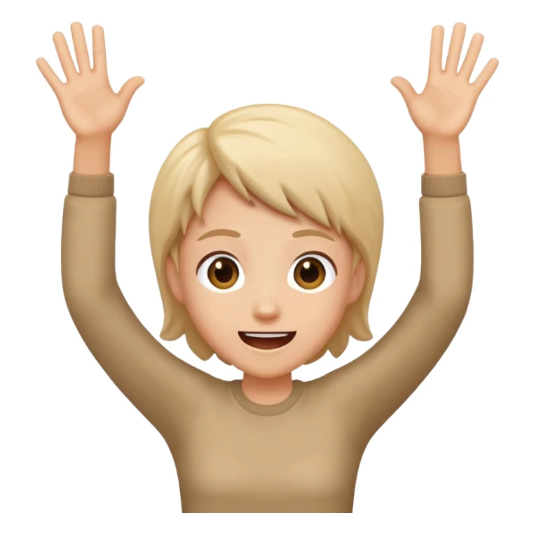 hyped up excited emoji with hands in the air sticker