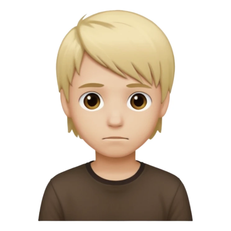 boy with blonde hair emo and shirt brown sticker