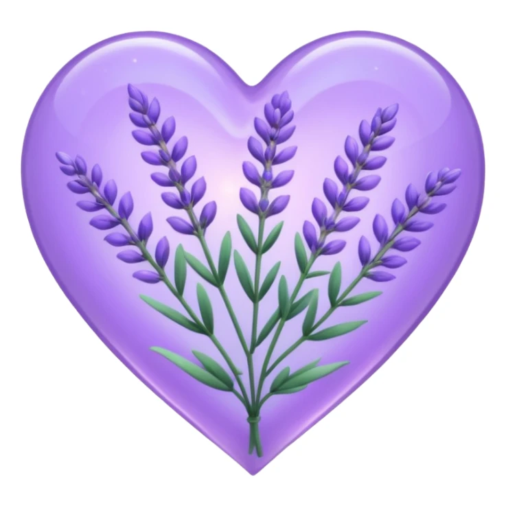 create a holographic lavender plant that wraps around a lavender colored heart sticker