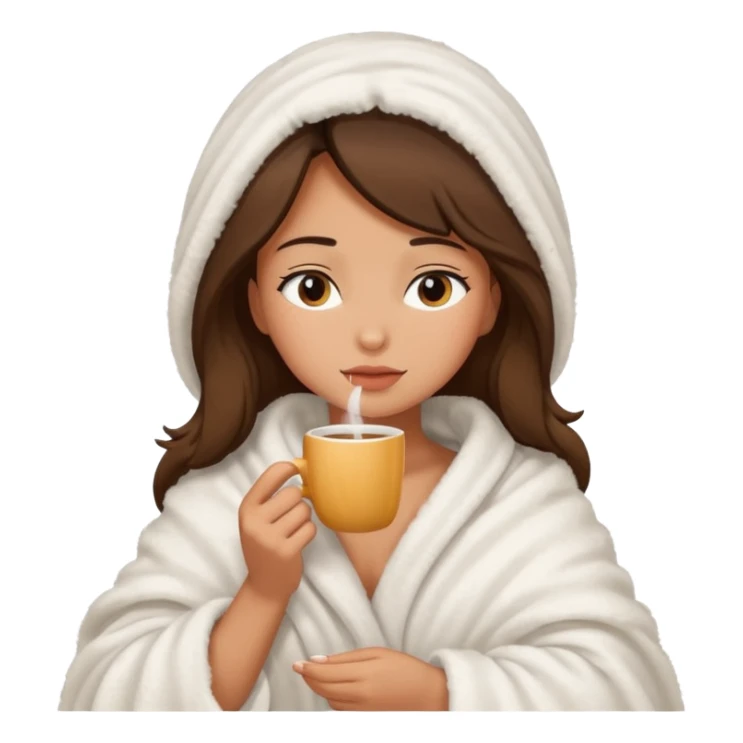 girl inside a blanket sipping coffee eyes closed sticker