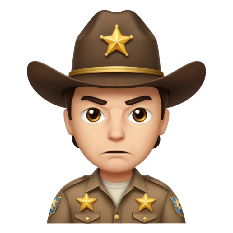 angry sheriff, one star sticker