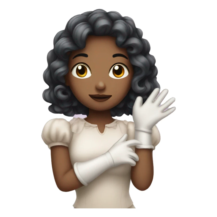 dreamy girl in gloves sticker