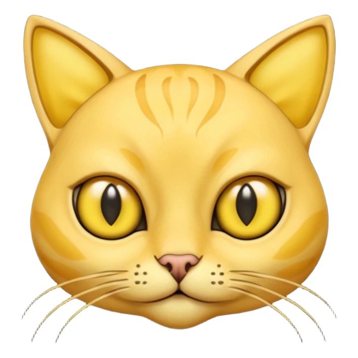 furless dark yellow alien cat face with alen eyes sticker