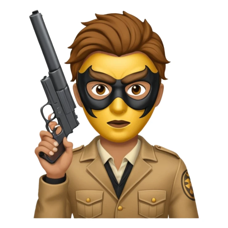 a person in a shiesty mask, holding a pistol sticker