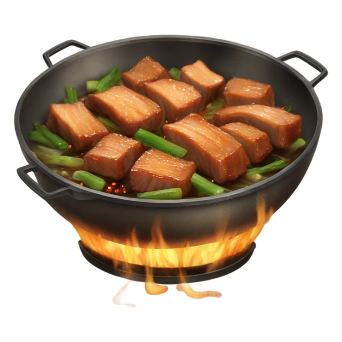 Sticky Chinese Pork Belly in wok sticker