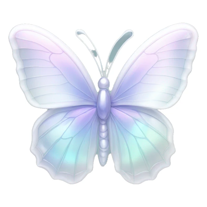Pastel white iridescent glass crystal butterfly sticker