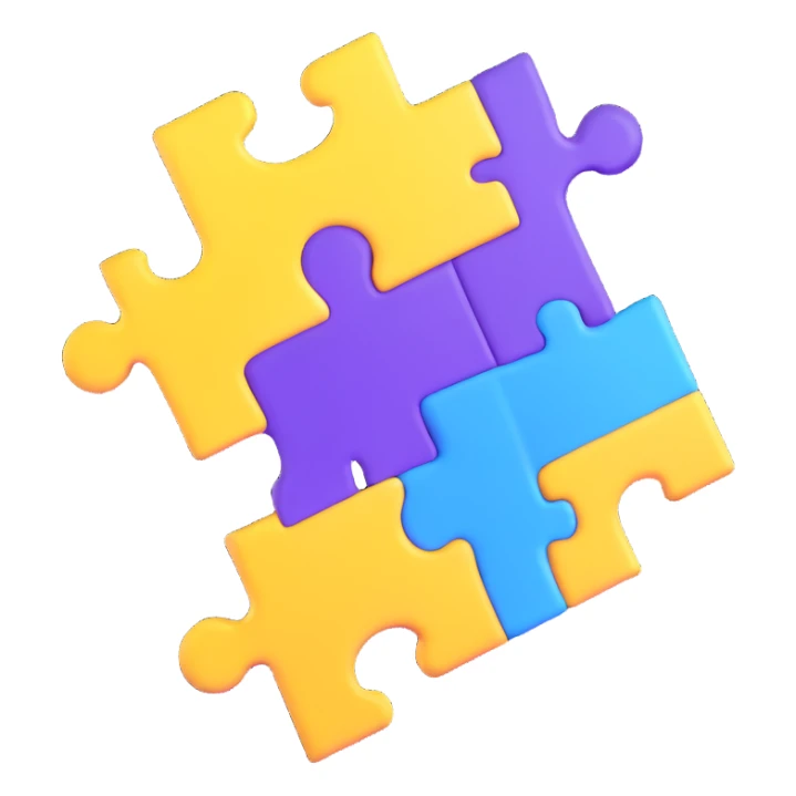 puzzle piece in clear purple blue color sticker