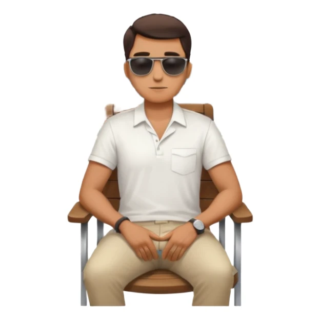 Man + chair + city view, Balcony Sitters sticker