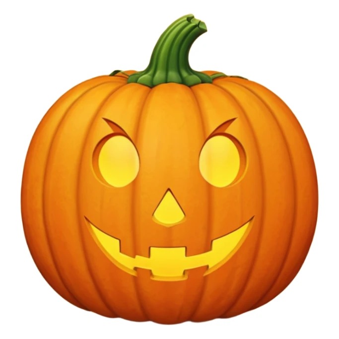 simple vegetable pumpkin, no face, no decorations, Apple emoji style sticker