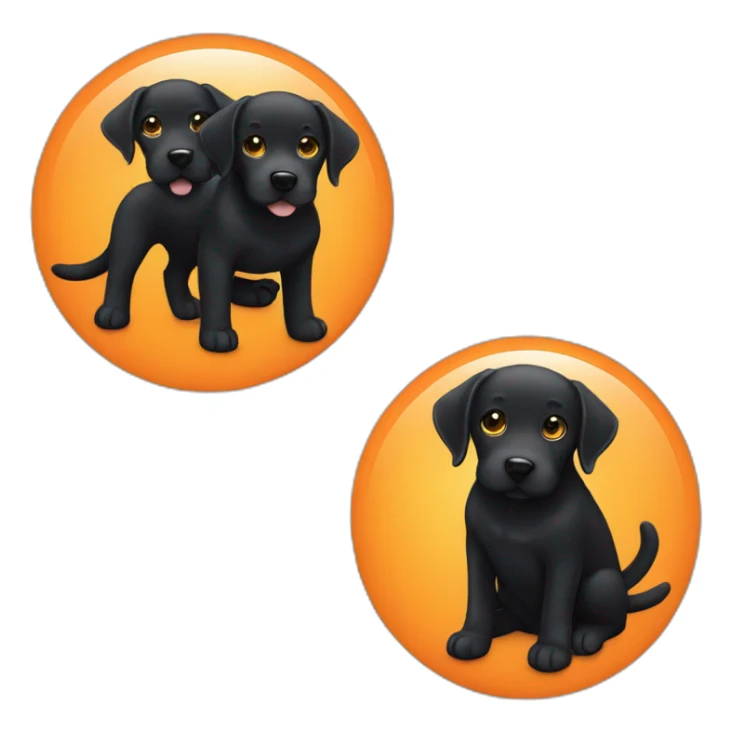 black labrador dog and orange cat sticker