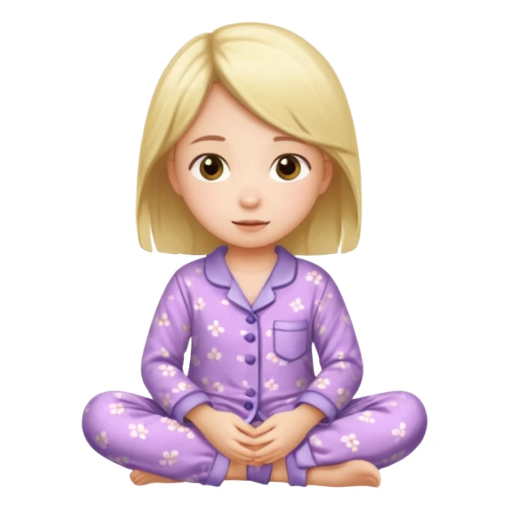 girl kid wearing cure pyjama sitting sticker