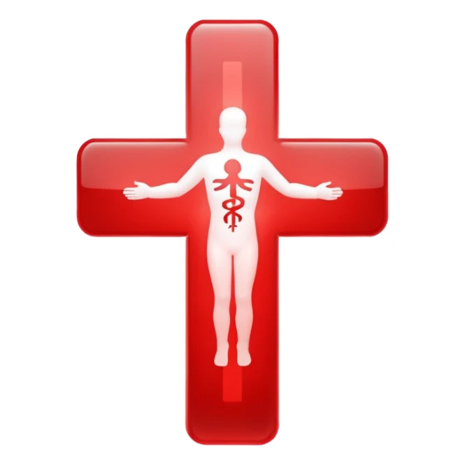 medical cross with a moving figure inside sticker