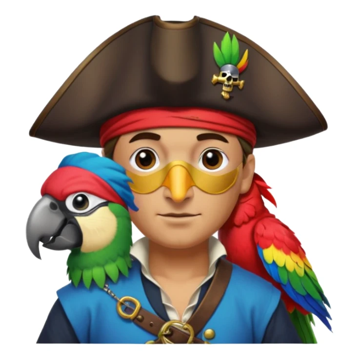 pirate and parrot sticker