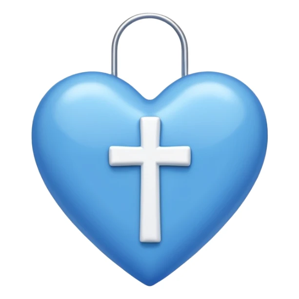 blue heart with christian simple cross sticker