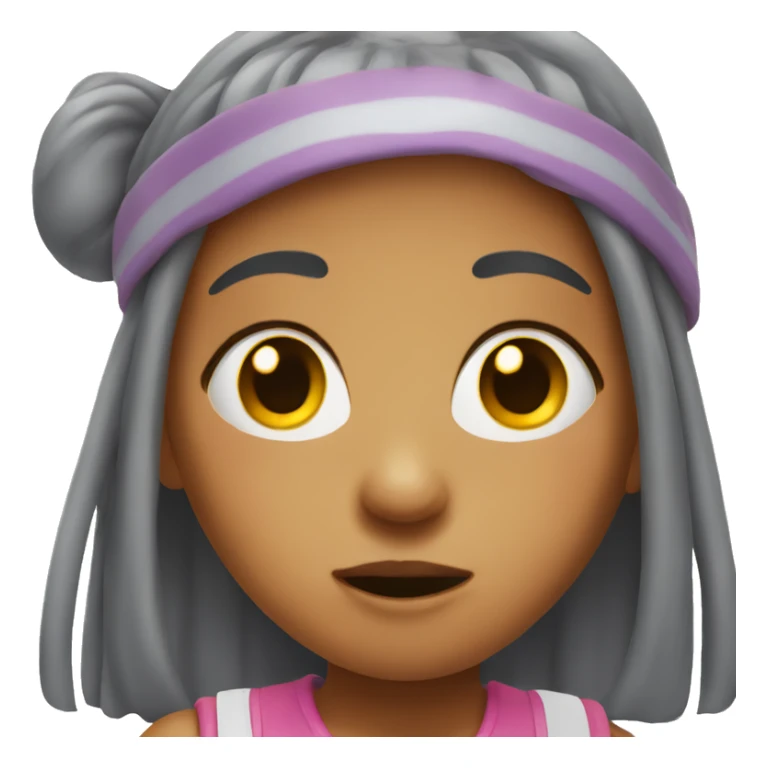 Girl with a funny tongue sticker